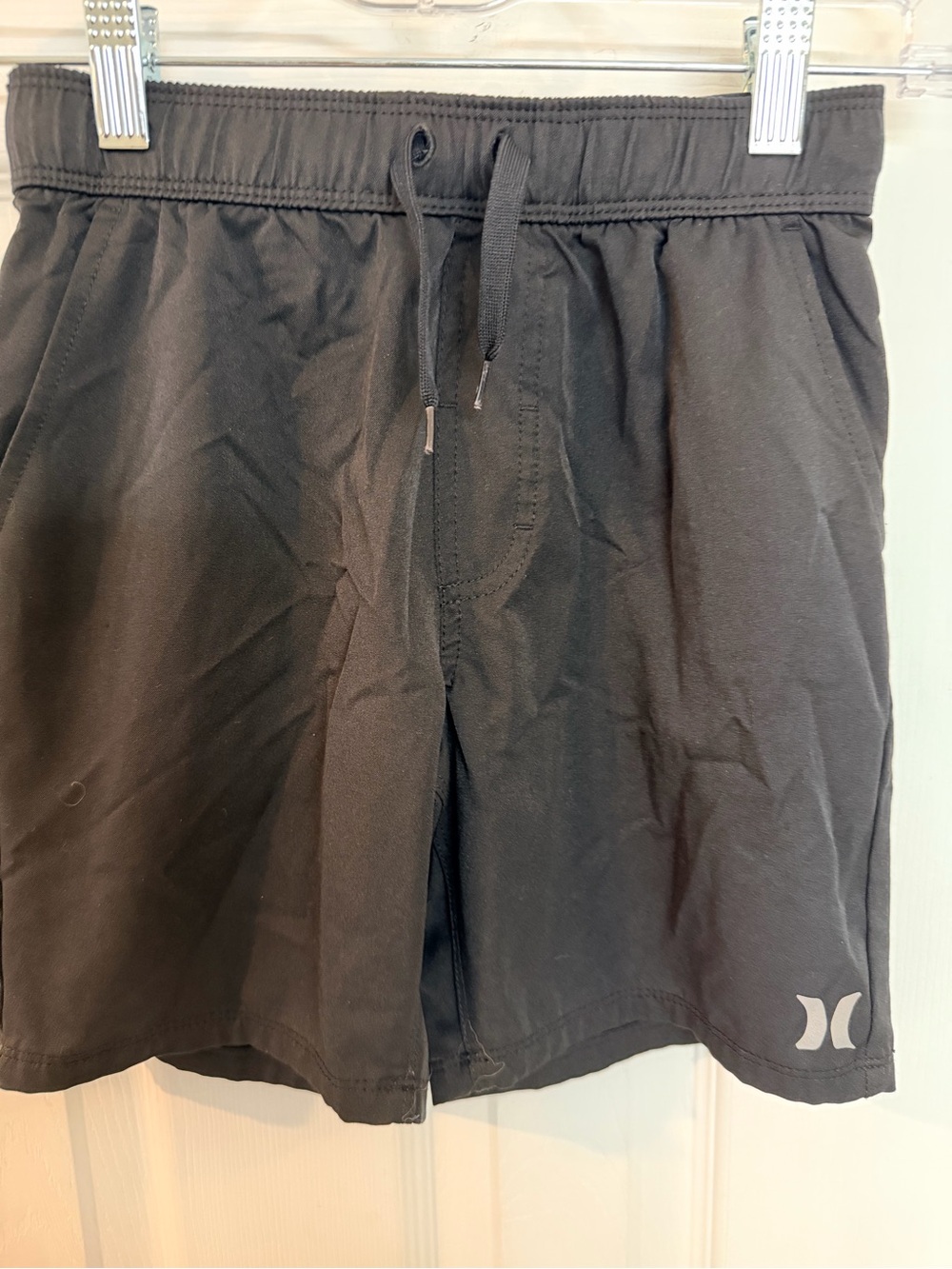 Hurley Boys Size 8 Black Athletic Shorts Drawstring